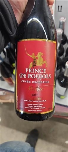 Вина Rouge sec Cuvée Exception Prince de Poujols 2023 Francuska Југозапад Кагор AOC
