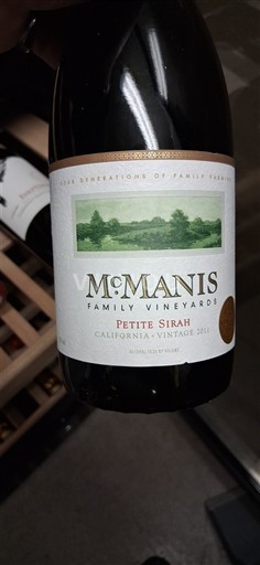 AVA din California Nespecificat McManis Family Vineyards Petite Sirah 2011