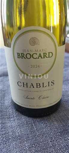 Bourgogne Chablis Jean-Marc Brocard Sainte Claire 2024