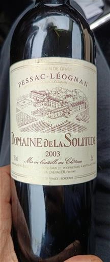 Bordeaux Pessac-Léognan Domaine La Solitude 2003