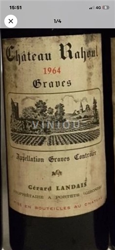 Bordeaux Graves Château Rahoul 1964