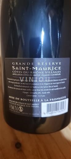 Vale do Ródano Côtes-do-ródano-villages Cave des Vignerons de Saint Maurice Grande Réserve Não Sazonado