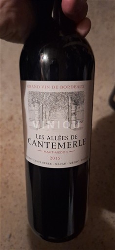 Bordeaux Haut-Médoc Cantemerle Les Allées de Cantemerle 2015