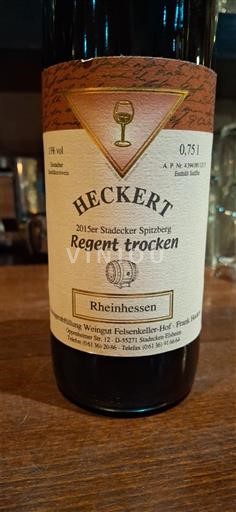 Rheinhessen Heckert Staedecker Spitzberg Regent trocken 2015