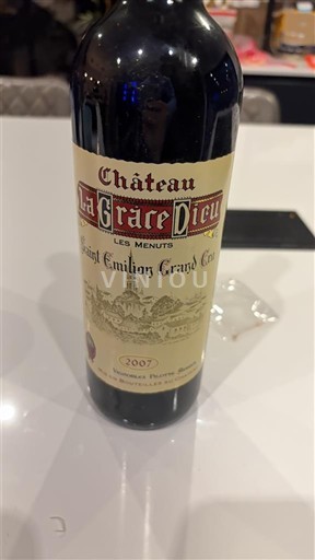 Bordeaux Saint-Émilion Grand Cru Grand Cru Château La Grâce Dieu Les Menuts 2007