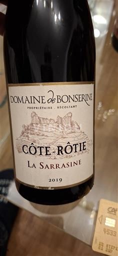Vale do Ródano Côte-rôtie Domaine Bonserine La Sarrasine 2019