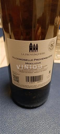 Rượu vang Blanc moelleux Mademoiselle Provenquière La Provenquière Non millésimé Pháp Languedoc Không được chỉ định AOC