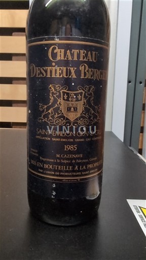 Bordeaux Saint-Émilion Grand Cru Château Destieux Berger 1985