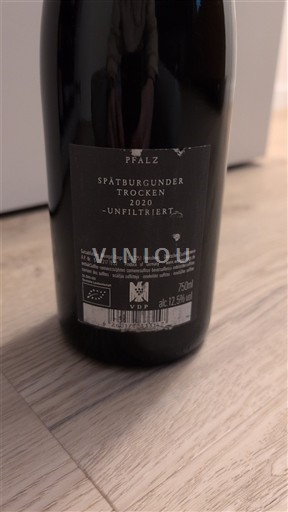 Pfalzul Palatinat Château Koehler-Ruprecht Spätburgunder Trocken Unfiltriert 2020