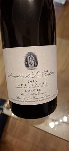 Руссільон Колліур Domaine La Rectorie L'Argile 2015