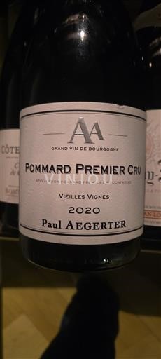 Bourgogne Pommard Premier Cru Paul Aegerter Vieilles Vignes 2020