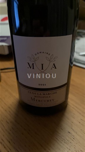 Burgundija Mercurey Domaine Mia Clos La Marche Monopole 2021