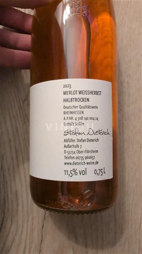 Rheinhessen Nespecificat Stefan Dieterich Merlot Weissherbst Halbtrocken 2023
