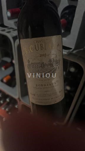 Bordeaux Château Ricubiac 2003