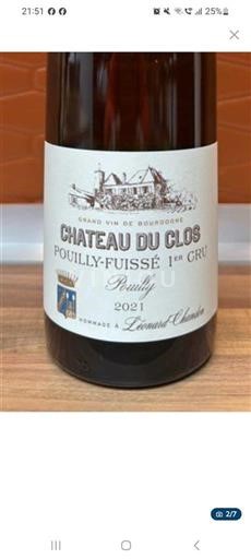 Bourgondië Pouilly-fuissé Premier Cru Château Clos 2021