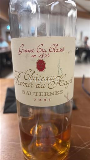 Бордо Сотерн Grand Cru Château Romer du Hayot 2003