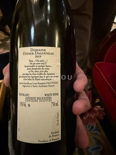 Loiren laakso Pouilly-fumé Domaine Didier Dagueneau 2019