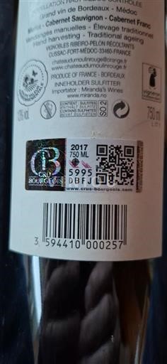 Bordeaux Médoc Château Hennebelle-Diana 2017