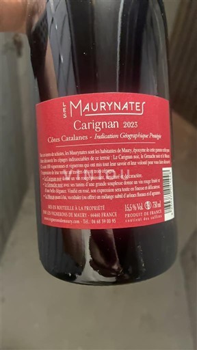 Languedoc și Roussillon Cote catalane Les Maurynates Carignan 2023