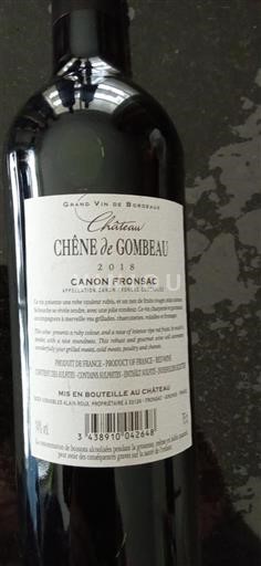 Bordeaux Canon-Fronsac Château Chêne de Gombeau 2018