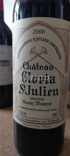 Bordeaux Saint-Julien Château Gloria Héritiers Henri Martin 2000