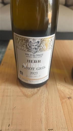 Wines Blanc sec Pinot gris Herr 2023 France Alsace Vin de France