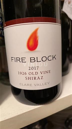 Australia de Sud Valea Clare Fire Block 1926 Old Vine Shiraz 2017