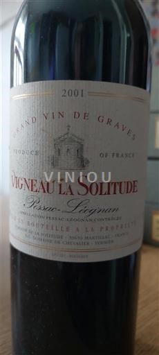 Bordeaux Pessac-Léognan Vigneau La Solitude Domaine De Chevalier Fermier 2001