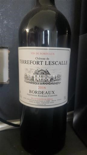 Bordeaux Château Terrefort Lescalle 2016