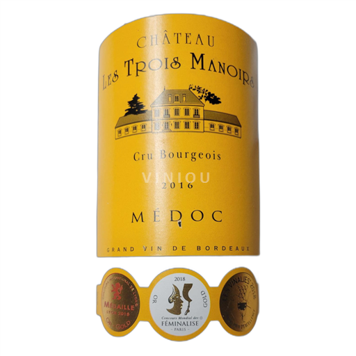 Vin Rouge sec Cru Bourgeois Château Les Trois Manoirs 2016 France Bordeaux Médoc AOC