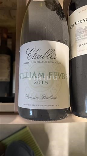 Burgundi Chablis William Fèvre Domaine Baillaud 2015