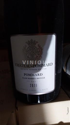 Bourgogne Pommard Château Pommard Clos Marey-Monge 75 rancs 2018