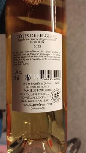 Sud-Vest Côtes-de-bergerac Famille Borderie 2022