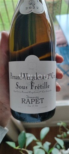 Burgundia Nespecificat Premier Cru Domaine Rapet Sous Frétille 2022