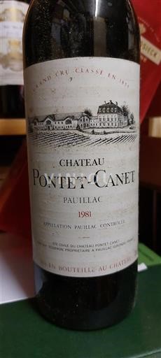 Бордо Пойяк Grand Cru Château Pontet-Canet 1981