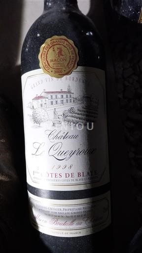 Bordeaux Côtes-de-Blaye Château Le Queyroux 1998