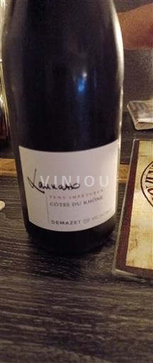 Вина Rouge sec Vent Improvisé Demazet de Vignaux Non millésimé Франція Рона Кот-дю-Рон AOC