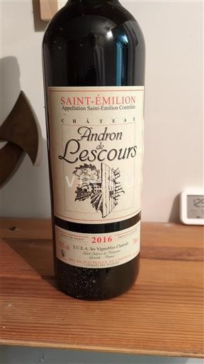 Bordeaux Saint-Émilion Château Andron de Lescours 2016