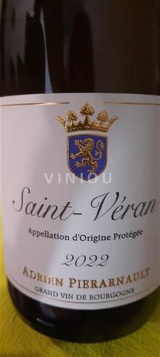 Burgundia Saint-Véran Adrien Pierarnault 2022