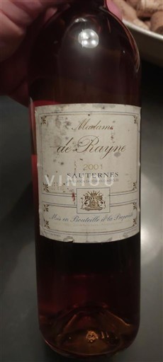Burdeos Sauternes Château Rayne Madame de Rayne 2001
