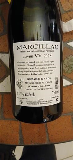 Lounais-Ranska Marcillac Domaine Cros VV 2022
