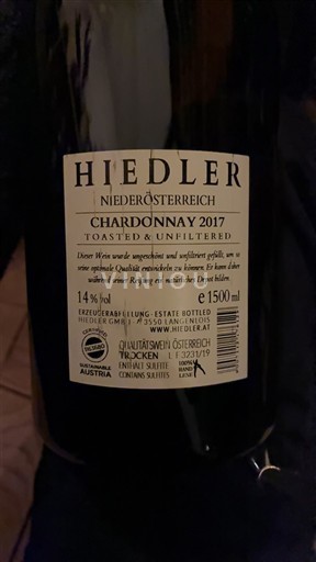 Austria Inferioară Kamptal Hiedler Chardonnay Toasted & Unfiltered 2017