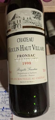 Bordeaux Fronsac Château Moulin Haut Villars 1998