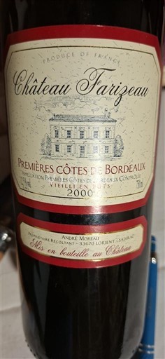 Bordeaux Premières-Côtes-de-Bordeaux Château Tarizeau Vieilles Vignes 2000