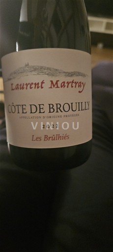 Beaujolais Côte-de-brouilly Laurent Martray Les Brûhliés 2022