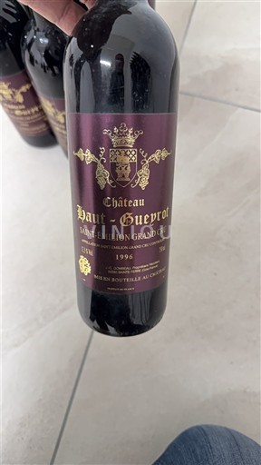 Burdeos Saint-Émilion Gran Cru Grand Cru Château Haut-Gueyrot 1996