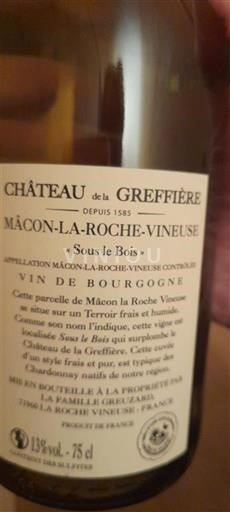 Burgundia Mâcon și mâcon-sate Château La Greffière Sous le Bois 2023