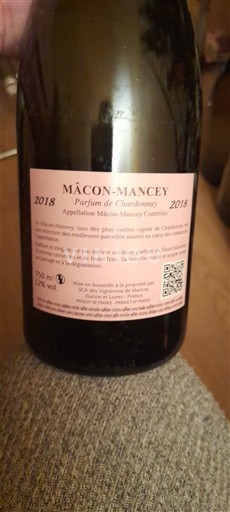 Burgundia Mâcon și mâcon-sate Mancey Parfum de Chardonnay 2018