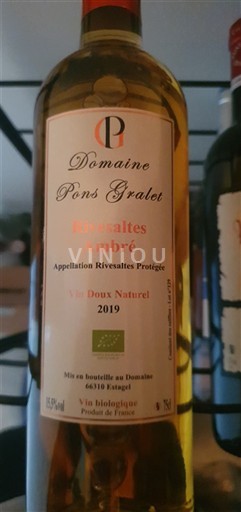 Roussillon Rivesaltes Domaine Pons Gralet Rivesaltes Ambré 2019