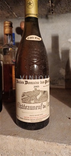 Rhônen laakso Châteauneuf-du-Pape Domaine Ancien Domaine des Pontifes Elise 2003